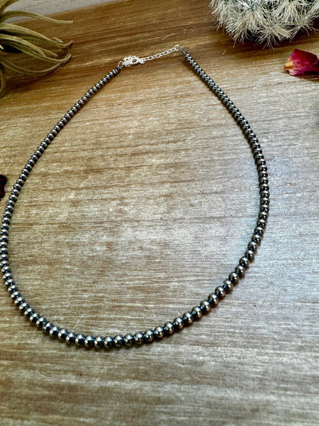 14 inch 3 mm sterling silver pearls - choker