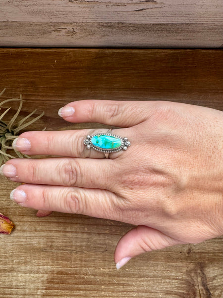 Ring- size 7 3/4  - Royston Turquoise & Sterling Silver