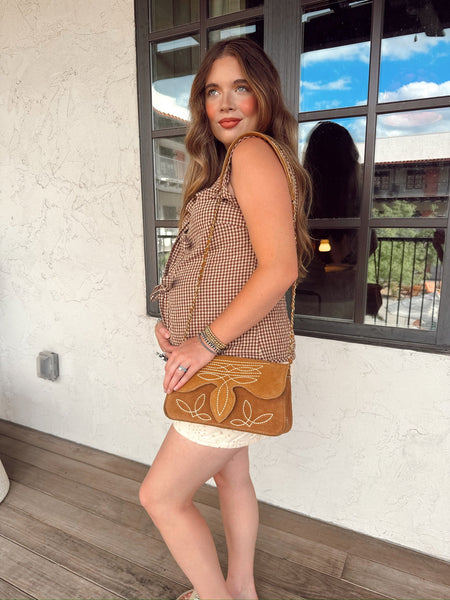 The Gingham Vest in Brown-BEST SELLER