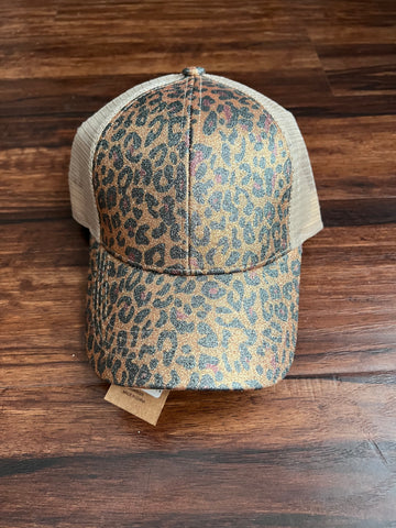 Glitter leopard hat